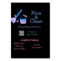 Blue pink glitter clean mop add name address q r b
