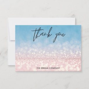 Blue Pink Glitter Message Thanks Media Insert