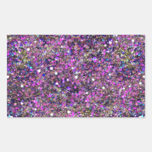 Blue Pink Gold Glitter Glamourous Blank Template Rectangular Sticker