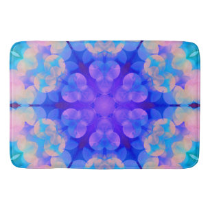 Blue & Pink Gradient Pastel Bubble Art Bath Mat