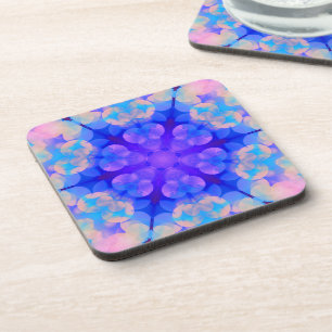 Blue & Pink Gradient Pastel Bubble Art Coaster