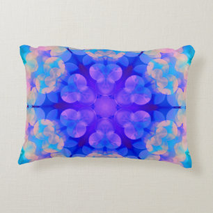 Blue & Pink Gradient Pastel Bubble Art Decorative Cushion