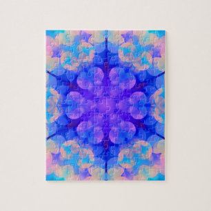 Blue & Pink Gradient Pastel Bubble Art Jigsaw Puzzle