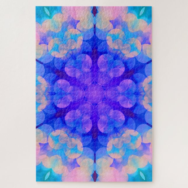 Blue & Pink Gradient Pastel Bubble Art Jigsaw Puzzle (Vertical)