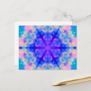 Blue & Pink Gradient Pastel Bubble Art Postcard