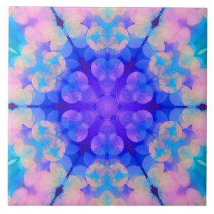 Blue & Pink Gradient Pastel Bubble Art Tile