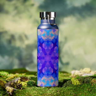 Blue & Pink Gradient Pastel Bubble Art Water Bottle
