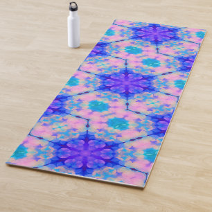 Blue & Pink Gradient Pastel Bubble Art Yoga Mat