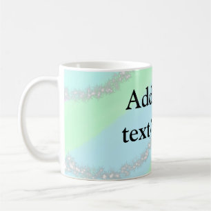 Blue pink green glitter sparkle pastel add name p coffee mug