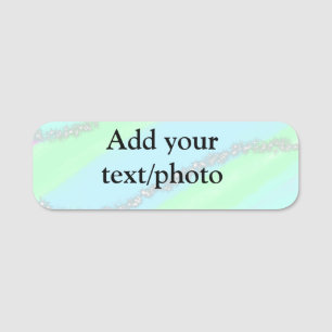 Blue pink green glitter sparkle pastel add name p tag