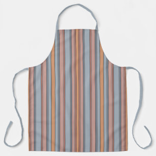 Blue Pink Grey Colour Block Vertical Stripes  Apron