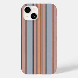 Blue Pink Grey Colour Block Vertical Stripes Case-Mate iPhone 14 Case