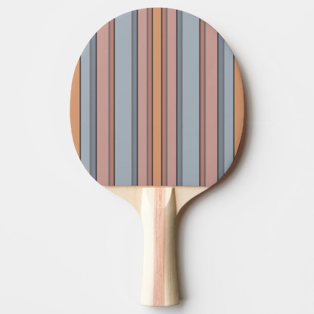 Blue Pink Grey Colour Block Vertical Stripes  Ping Pong Paddle (Front)