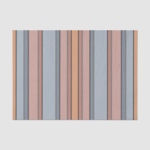 Blue Pink Grey Colour Block Vertical Stripes  Tissue Paper