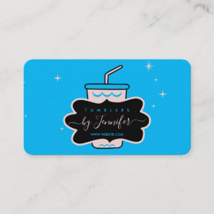 Blue Pink homemade mug tumbler Business Card