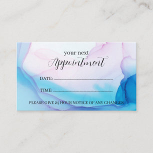 Blue & Pink Ink Professional Appointment Card