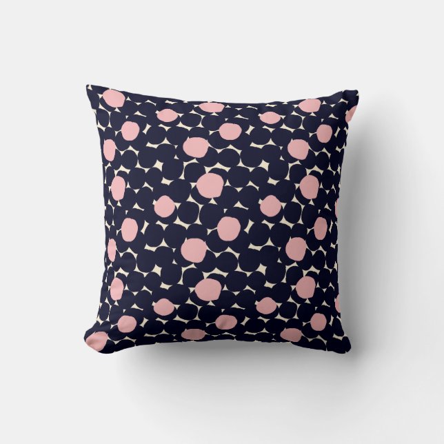 Blue & Pink Large Dot Pattern Cushion (Front)