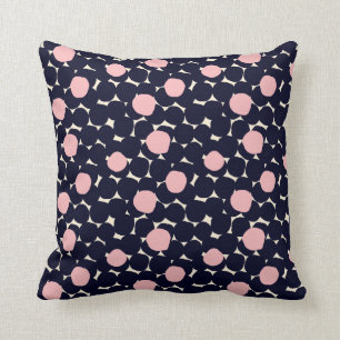 Blue & Pink Large Dot Pattern Cushion