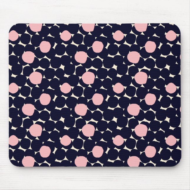 Blue & Pink Large Dot Pattern Mouse Mat (Front)