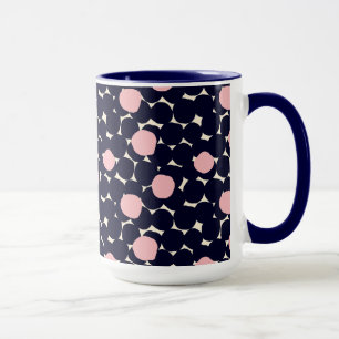 Blue & Pink Large Dot Pattern Mug
