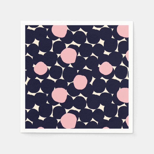 Blue & Pink Large Dot Pattern Napkin (Front)
