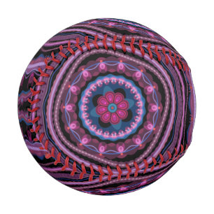 Blue Pink Lilac Mandala Baseball