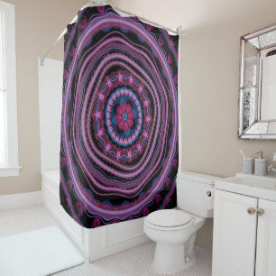 Blue Pink Lilac Mandala Shower Curtain