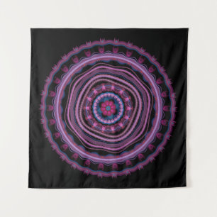 Blue Pink Lilac Mandala  Tapestry