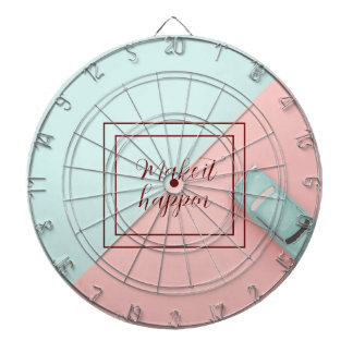 Blue Pink Make It Happen Dartboard