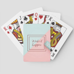 Blue Pink Make It Happen Playing Cards