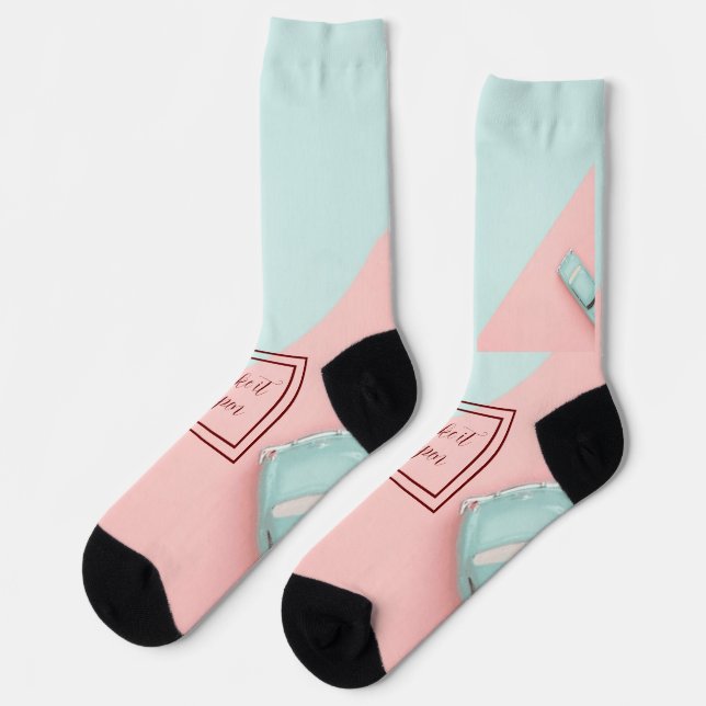 Blue Pink Make It Happen Socks (Left)