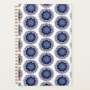 Blue Pink Mandala Pattern Boho Planner
