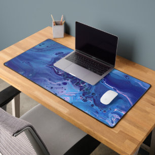 Blue & Pink Marble Abstraction Desk Mat