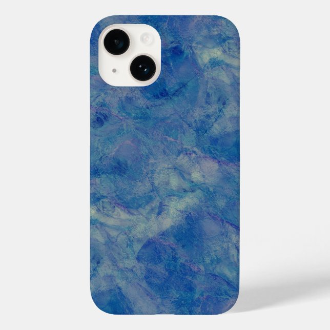 Blue & Pink Marble Acrylic Abstraction Case-Mate iPhone Case (Back)