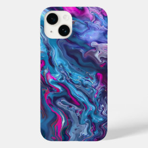 Blue & Pink Marble Acrylic Abstraction Case-Mate iPhone 14 Case