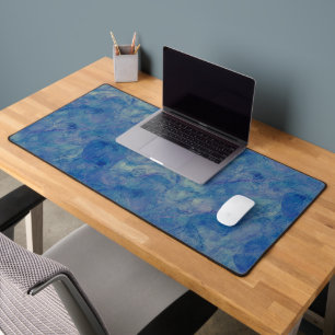 Blue & Pink Marble Acrylic Abstraction Desk Mat