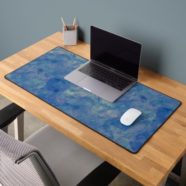 Blue & Pink Marble Acrylic Abstraction Desk Mat (Office 2)