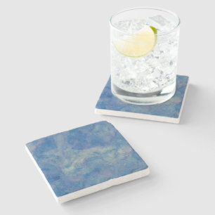 Blue & Pink Marble Acrylic Abstraction Stone Coaster