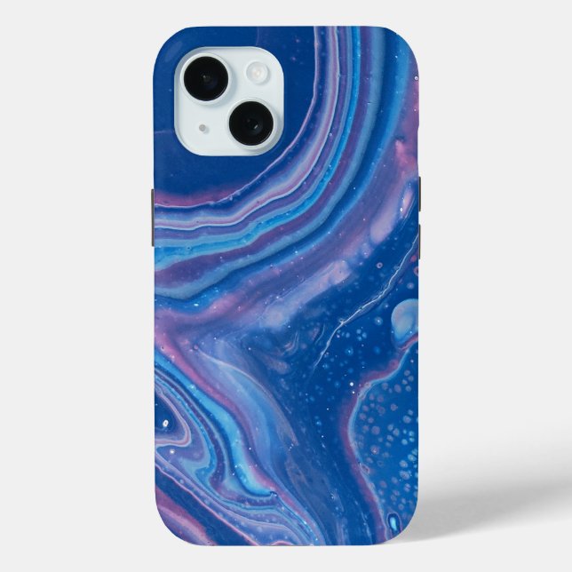 Blue & Pink Marble Agate Abstraction Case-Mate iPhone Case (Back)