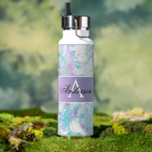 Blue & Pink Marble Thor Water Bottle