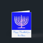 Blue Pink Menorah Hanukkah 4Sarah Holiday Card<br><div class="desc">You will love our colorful Hanukkah card!</div>