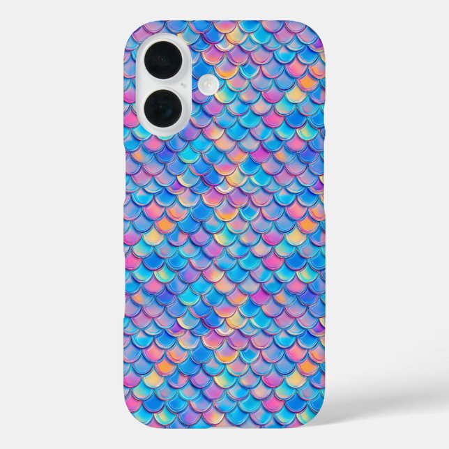 Blue Pink Neon Scale Case-Mate iPhone Case (Back)