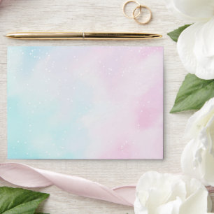 Blue Pink Ombre Gender Neutral Reveal Baby Shower  Envelope