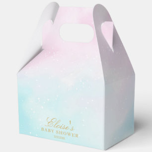 Blue Pink Ombre Gender Reveal Neutral Baby Shower Favour Box