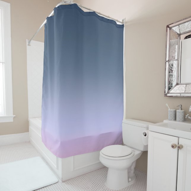 Blue-pink Ombre . Shower Curtain (In Situ)