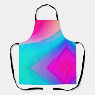 Blue pink ombre watercolor abstract pastel apron