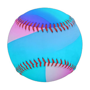 Blue pink ombre watercolor abstract pastel baseball
