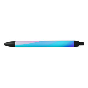 Blue pink ombre watercolor abstract pastel black ink pen