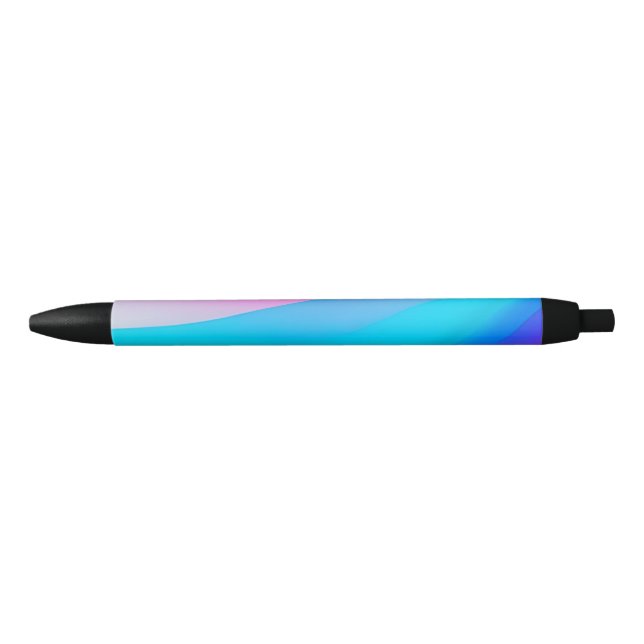 Blue pink ombre watercolor abstract pastel  black ink pen (Front)