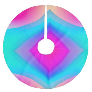 Blue pink ombre watercolor abstract pastel brushed polyester tree skirt